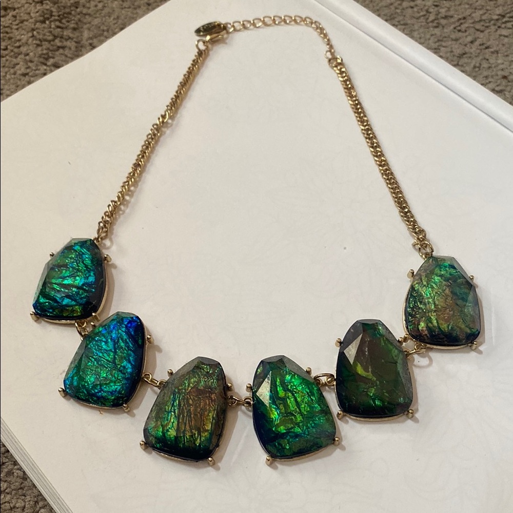 Elegant Green and Blue Statement Necklace